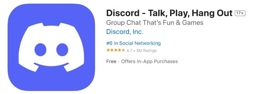 Discord on app store